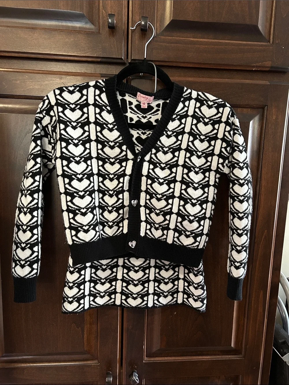 Paisley Lane Sz 10 Blk & Wht 2Pc Sweater Skirt Set